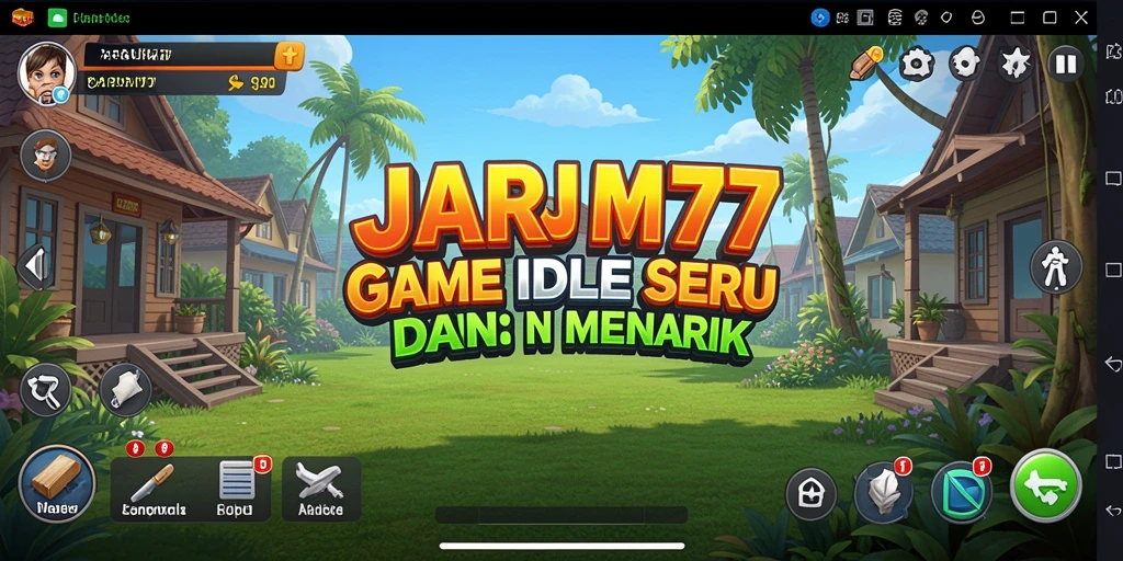 Tampilan gameplay JARUM77 yang menampilkan karakter dan dunia Idle.