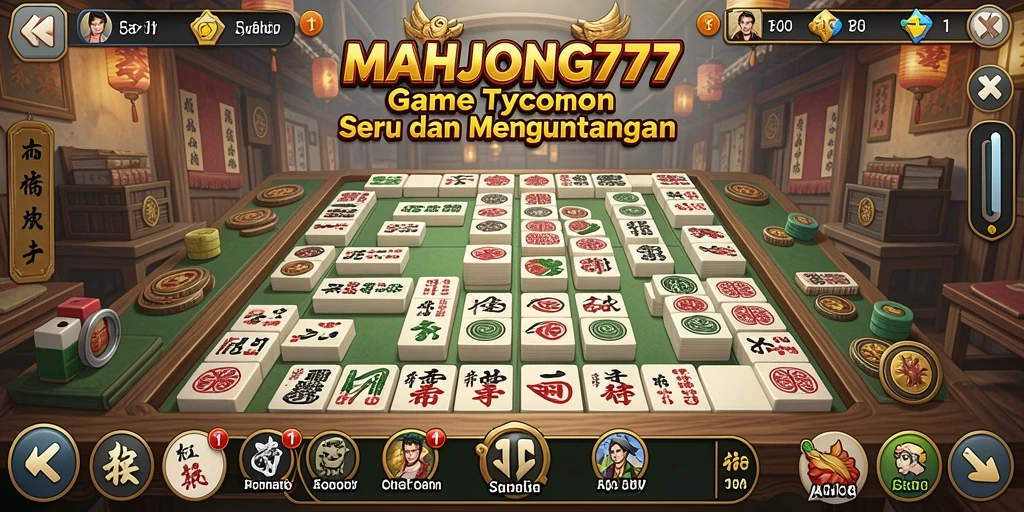 Tampilan gameplay seru dan strategis MAHJONG777 dengan elemen Tycoon.