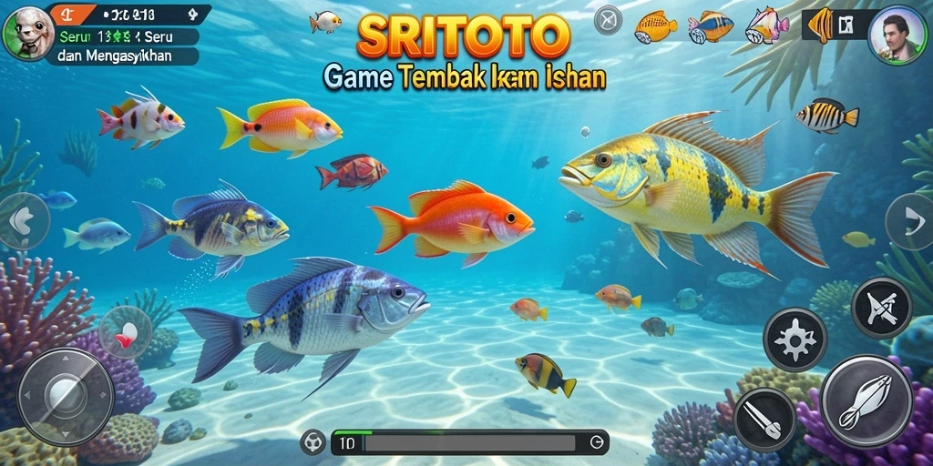 Tampilan gameplay seru SRITOTO saat menangkap ikan.