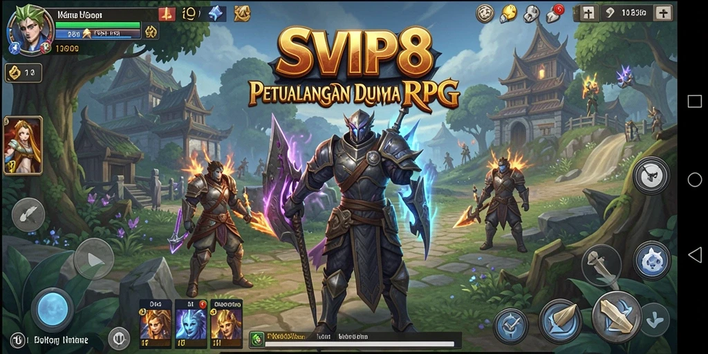 Tangkapan layar utama gameplay RPG SVIP8 yang menampilkan aksi seru.