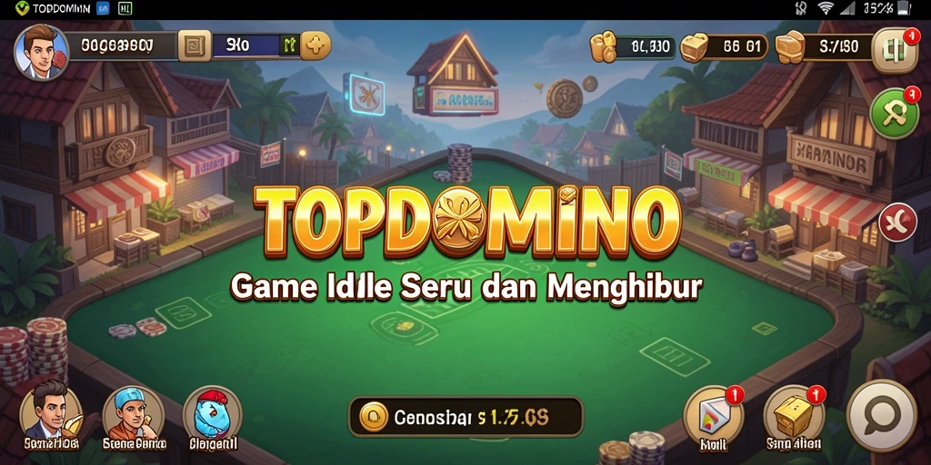 Screenshot gameplay TOPDOMINO menampilkan keseruan dan strategi dalam bermain Idle.